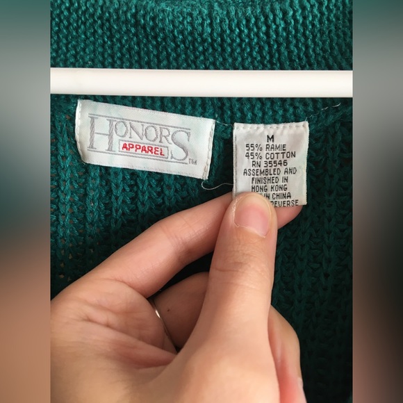 Vintage teal knitted sweater. - Picture 5 of 5
